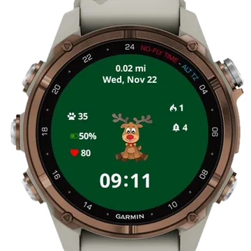 Little Cute Reindeer Garmin watch face preview