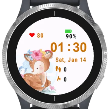 Little Deer Garmin watch face preview