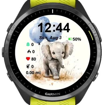 Little Elephant Garmin watch face preview