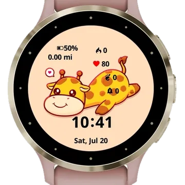 Little Giraffe Garmin watch face preview
