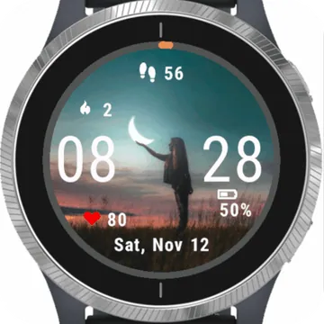 Little Girl and Moon Garmin watch face preview