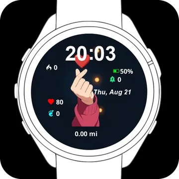 Little Heart Garmin watch face preview