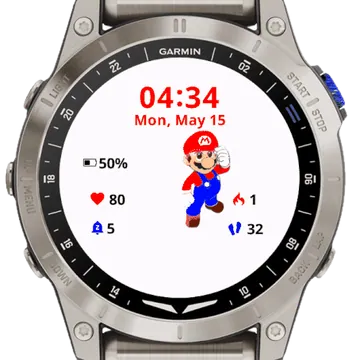 Little Mario Garmin watch face preview