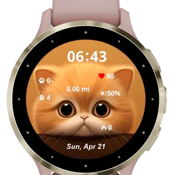 Little Puffy Cat Garmin watch face preview