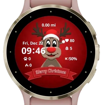 Little Reindeer Garmin watch face preview