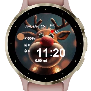 Little Reindeer Garmin watch face preview