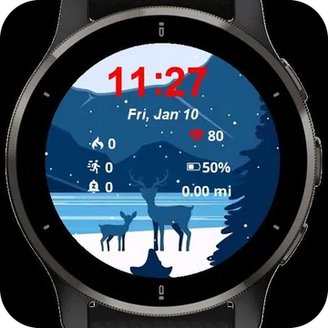 Little Reindeer and Mom Garmin watch face preview
