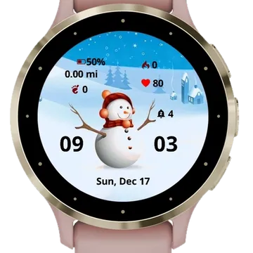 Little Snowman Winter Garmin watch face preview