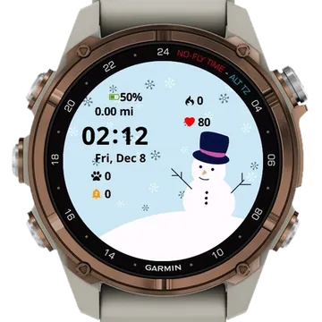 Little Snowman Winter Garmin watch face preview