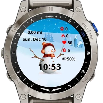 Little Snowman Garmin watch face preview