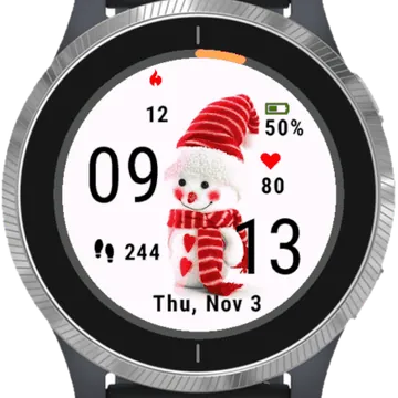 Little Snowmen Winter Garmin watch face preview