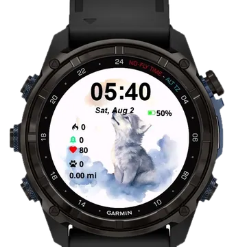 Little Wolf Garmin watch face preview