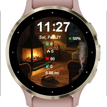 Living Room Fire Place Couch Garmin watch face preview