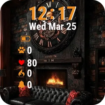 Living Room Fireplace Garmin watch face preview