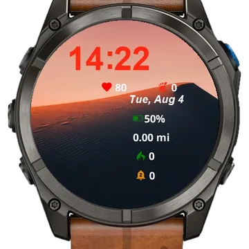 Lone Person Walking Up Sand Dune Garmin watch face preview