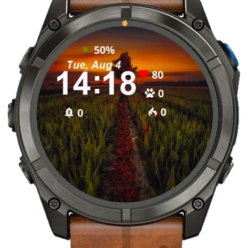 Lone Tree Middle Field Tulips Garmin watch face preview