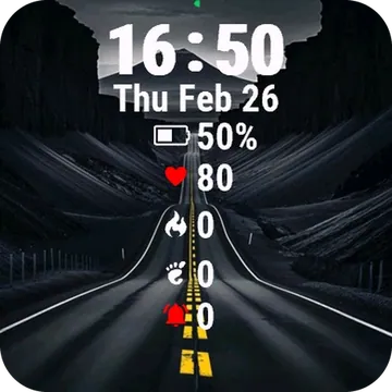 Long Road Yellow Garmin watch face preview