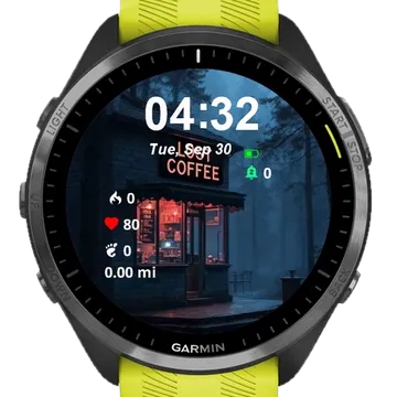 Lost Coffee Garmin watch face preview