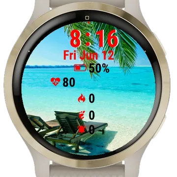 Lounge Chairs Beach Garmin watch face preview