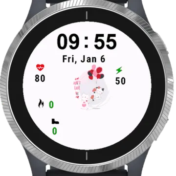Love Cat and Dog Garmin watch face preview