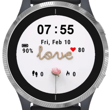 Love Flower Garmin watch face preview