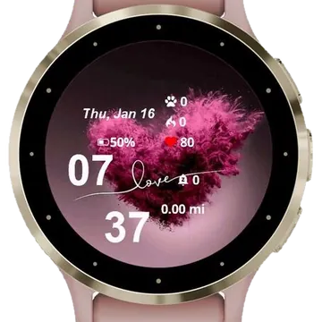 Love Heart Garmin watch face preview