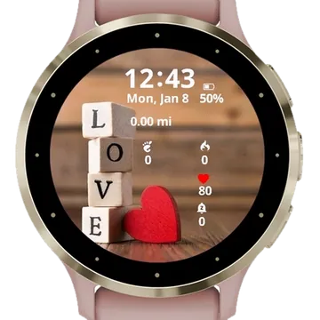 Love Heart Garmin watch face preview