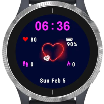 Love Heart Garmin watch face preview