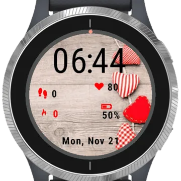 Love Heart Wood Garmin watch face preview