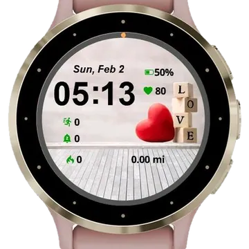 Love Heart Garmin watch face preview