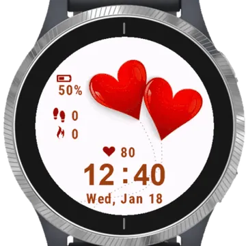 Love Hearts Valentine Garmin watch face preview