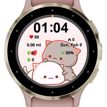 Love Kitty Garmin watch face preview