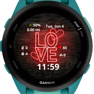 Love Neon Garmin watch face preview