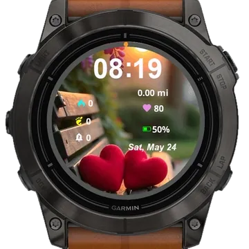 Love on a Bench Garmin watch face preview