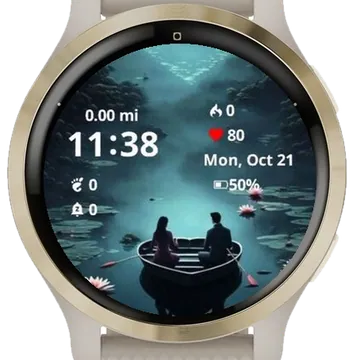 Love on a Moonlit lake Garmin watch face preview
