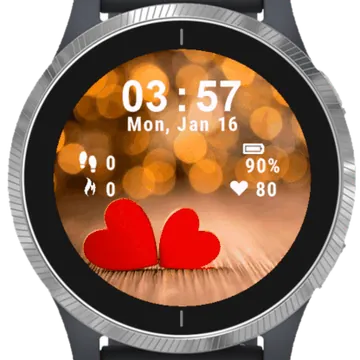 Love Red Heatrs Garmin watch face preview