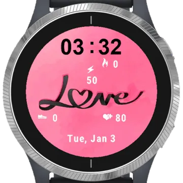 Love Rosa Garmin watch face preview
