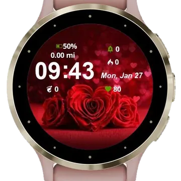 Love Roses Garmin watch face preview