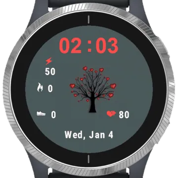 Love Tree Garmin watch face preview