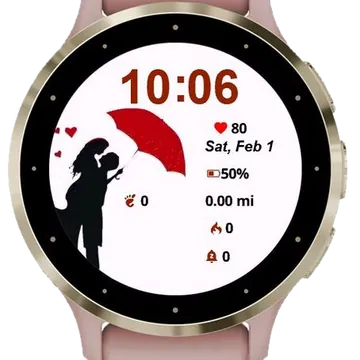 Love Under the Umbrella Garmin watch face preview