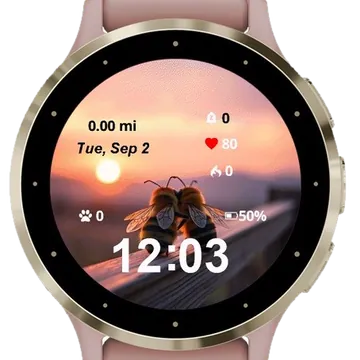 Lovely Bee Garmin watch face preview