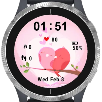 Lovely Birds Garmin watch face preview