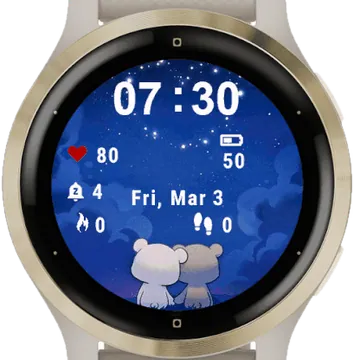 Lovely Bubu and Dudu Garmin watch face preview