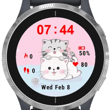 Lovely Cat Garmin watch face preview