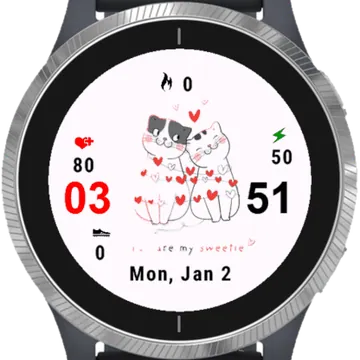 Lovely Cat Garmin watch face preview