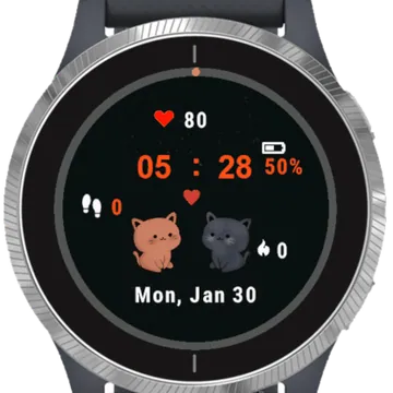 Lovely Cat Garmin watch face preview