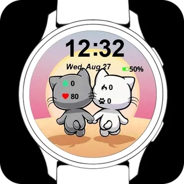 Lovely Cats Garmin watch face preview