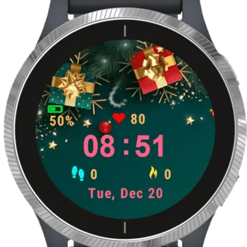 Lovely Christmas Green Garmin watch face preview