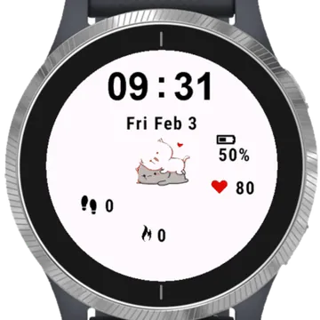 Lovely Couple Cat Garmin watch face preview
