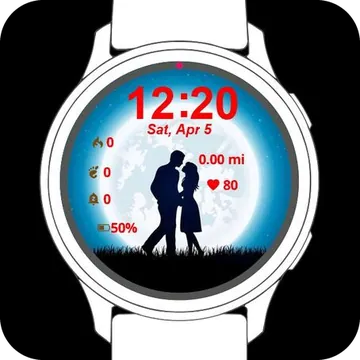 Lovely Couple In Night Garmin watch face preview